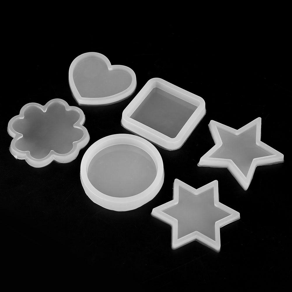 

6 видов Силиконовая форма в форме круга, квадрата, сердца, звезды для украшения торта, форма для шоколада, набор для DIY