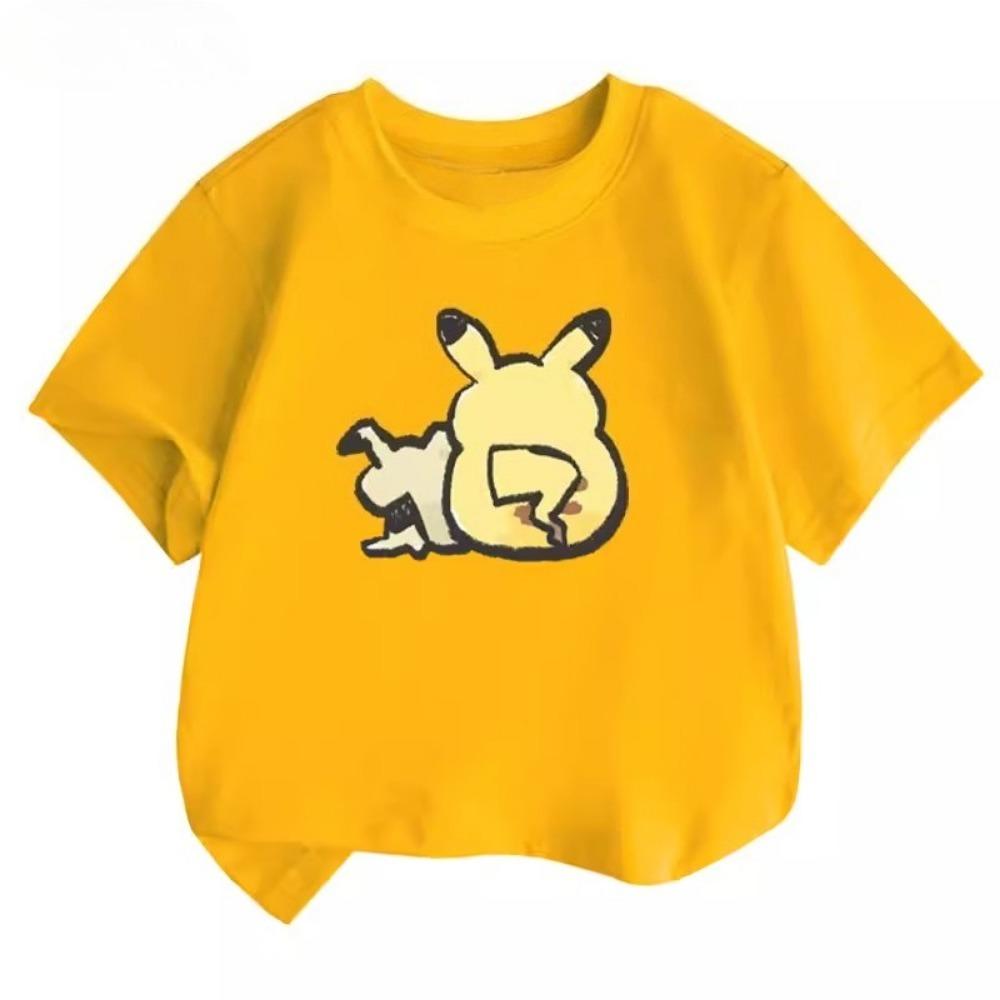 Potdemiel Summer New Pikachu Children's T-Shirt, Comfortable and Breathable, Suitable for Both Boys and Girls.