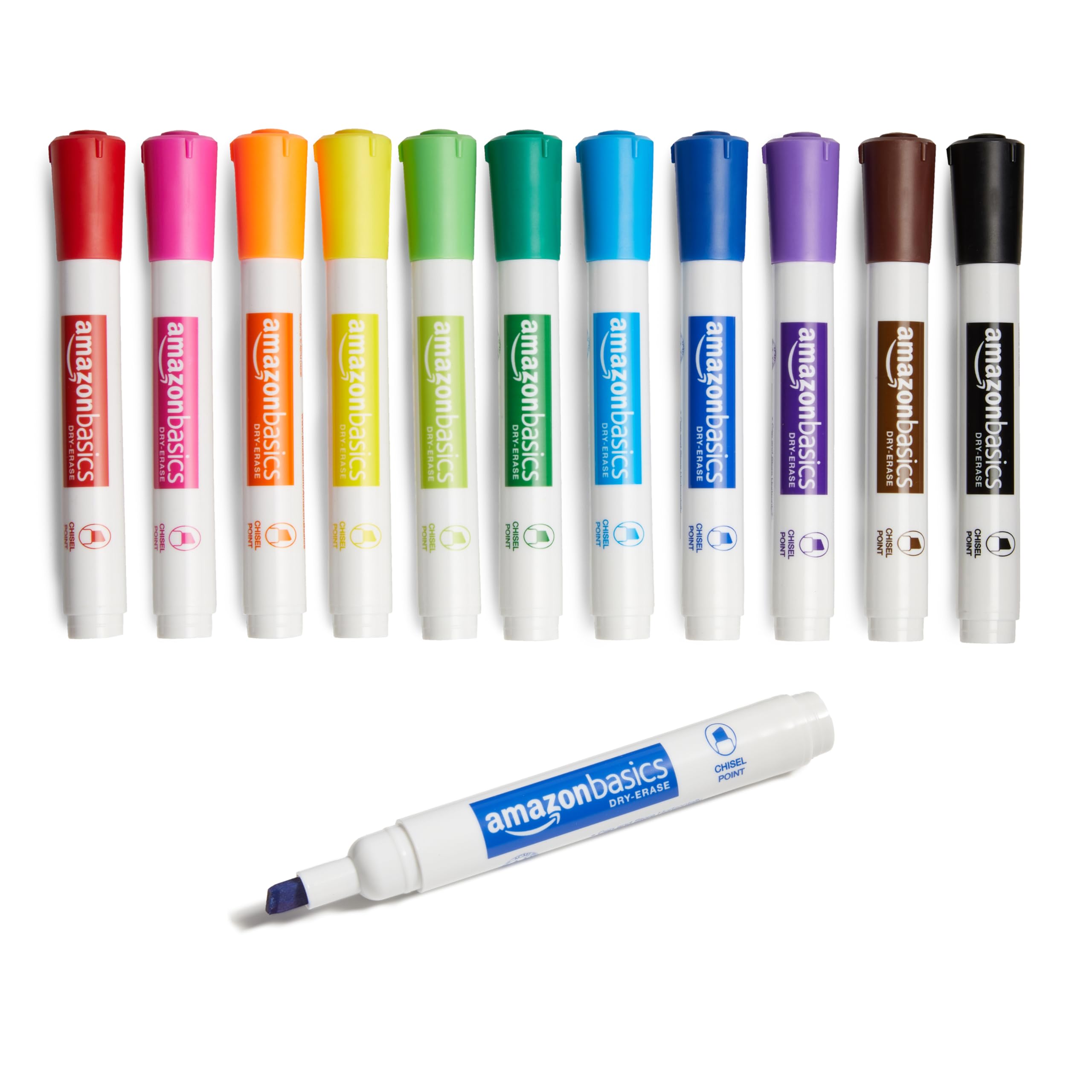 

AmazonBasics Whiteboard Marker Low Odor Chisel Tip Multicolor Set of 12