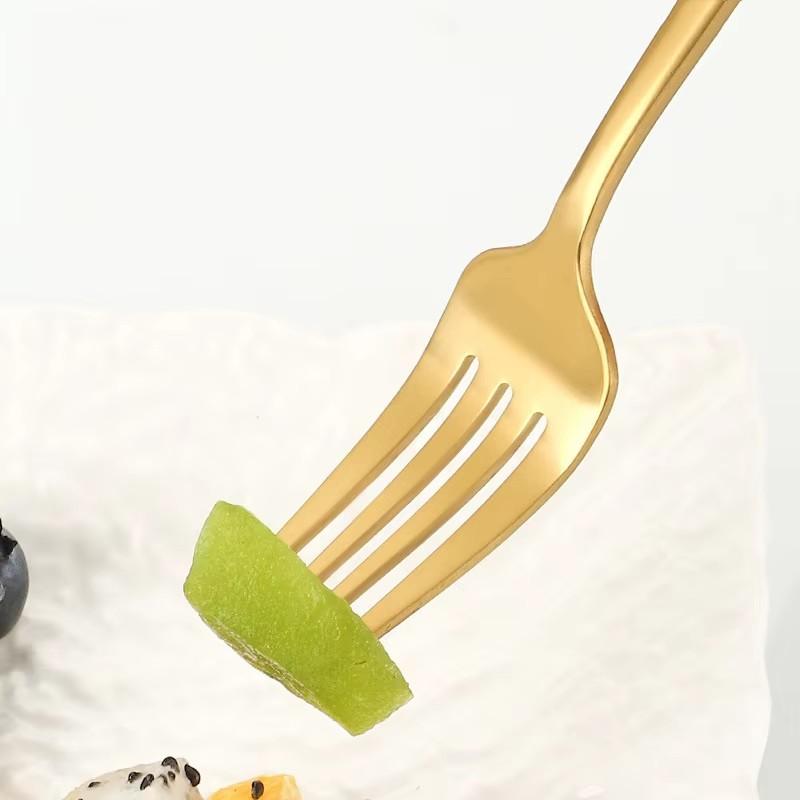 8/16Pcs Stainless Steel Dinner Forks, Gold Tableware Fruit Steak Salad Forks, Suitable For Restaurant Banque Party