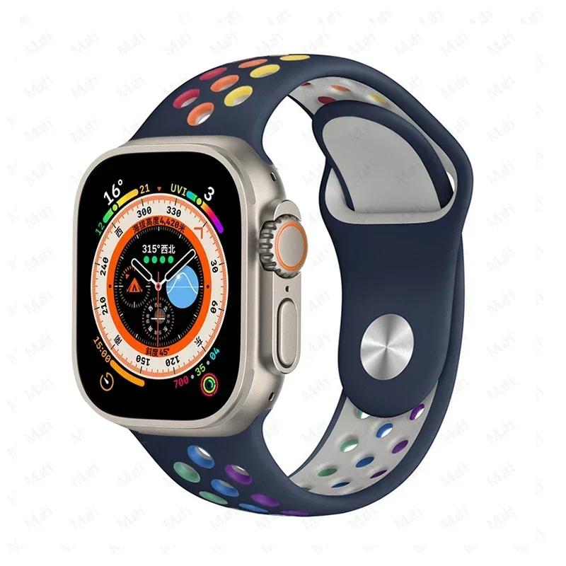 Sportarmbänder für Apple Watch Series 10 42mm 46mm Armband ultra 2 49mm 40mm-44mm 45mm 41mm Silikonarmband iwatch 10 9 8 7 6 SE 5 4 3