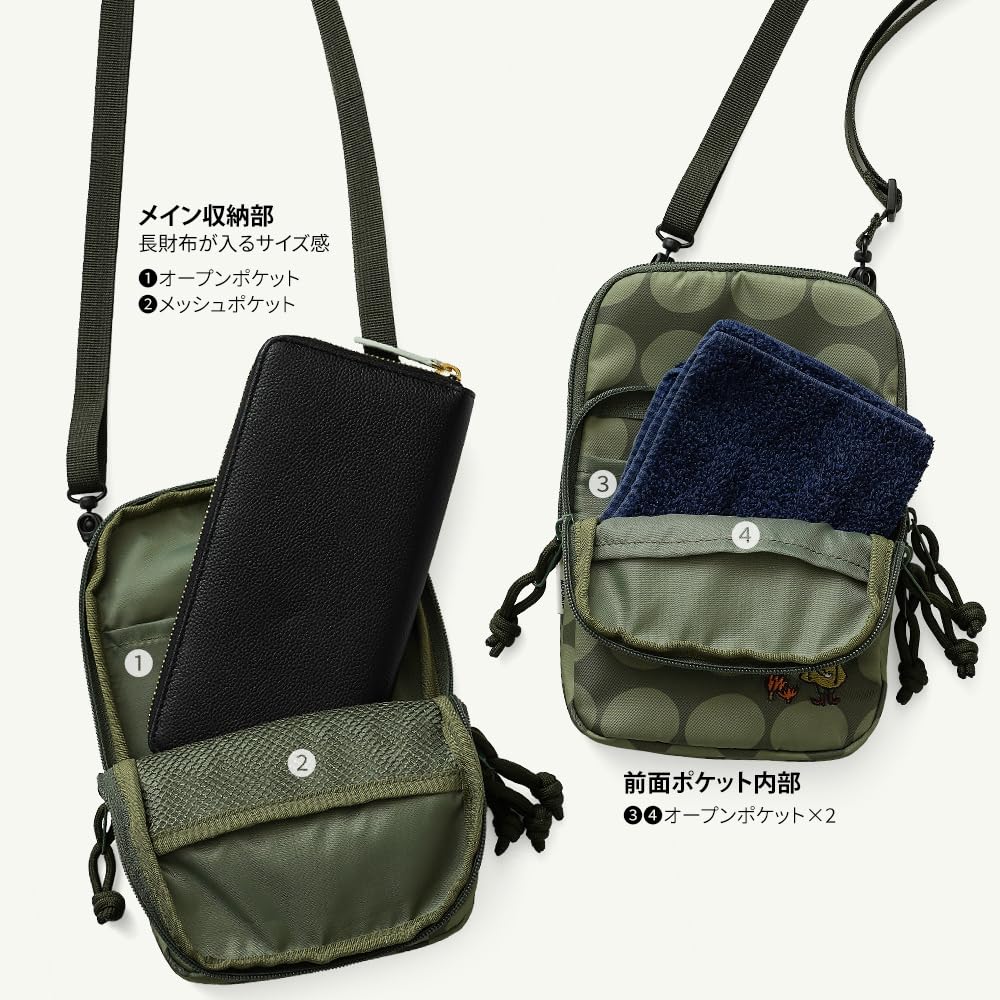 [MOOMIN] [Official] Moomin Mini Shoulder Bag, Smartphone Shoulder Bag, Sacoche, Pochette, Snufkin Embroidery, Polka Dots, RMMC-03