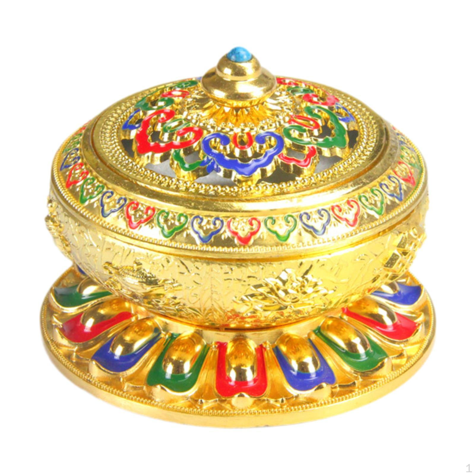 

Эмалированная подставка для благовоний Art Craft с крышкой, универсальная подставка для курильницы для офиса, йоги, чая золотой