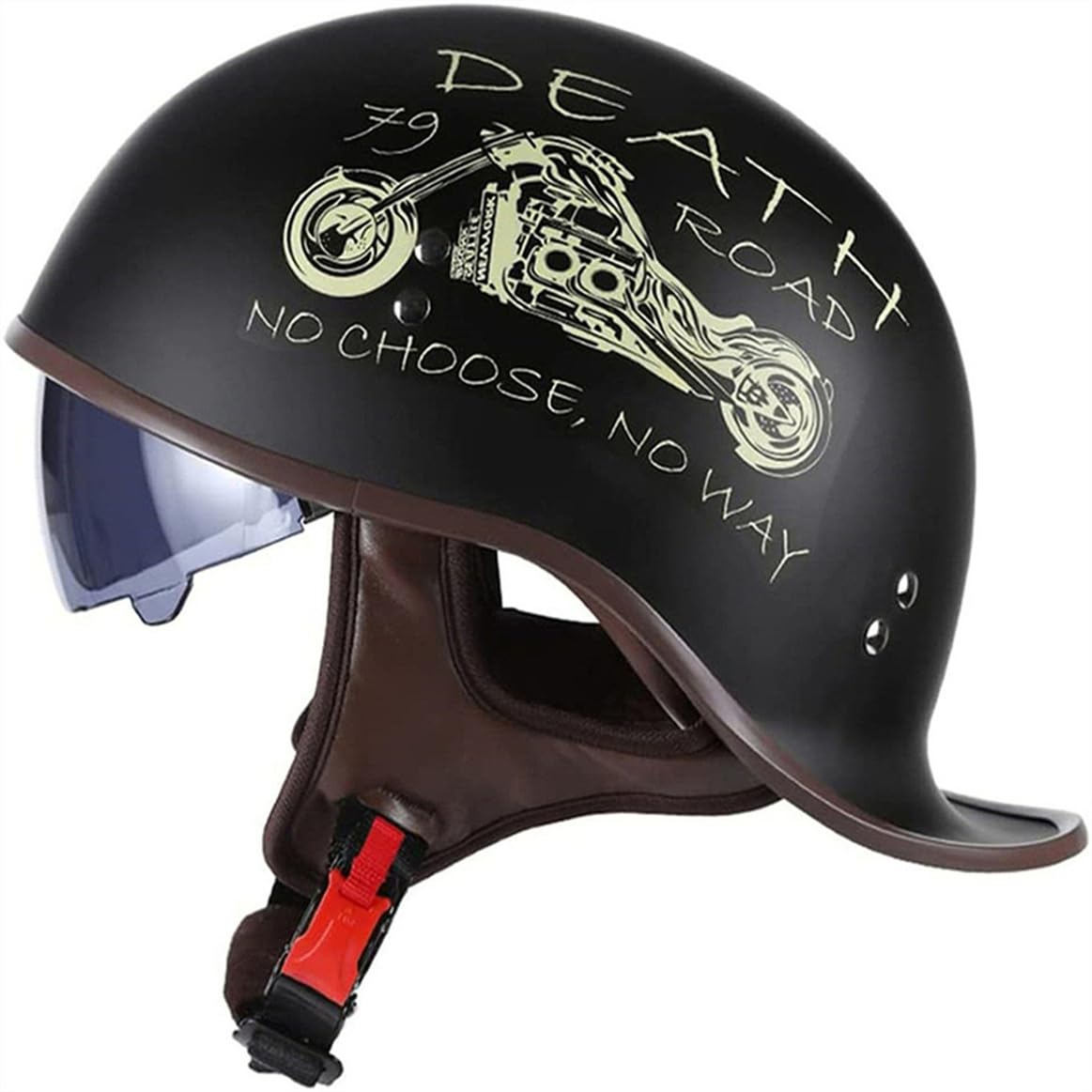 

Мотоциклетный полушлем, Джет, Новейший полушлем, Легкий, Внутренний щиток, Школа, Скейтборд, Ударопрочный, Коричневый, Дышащий, Sub, Черный, Размер L (L,SL-7) Large