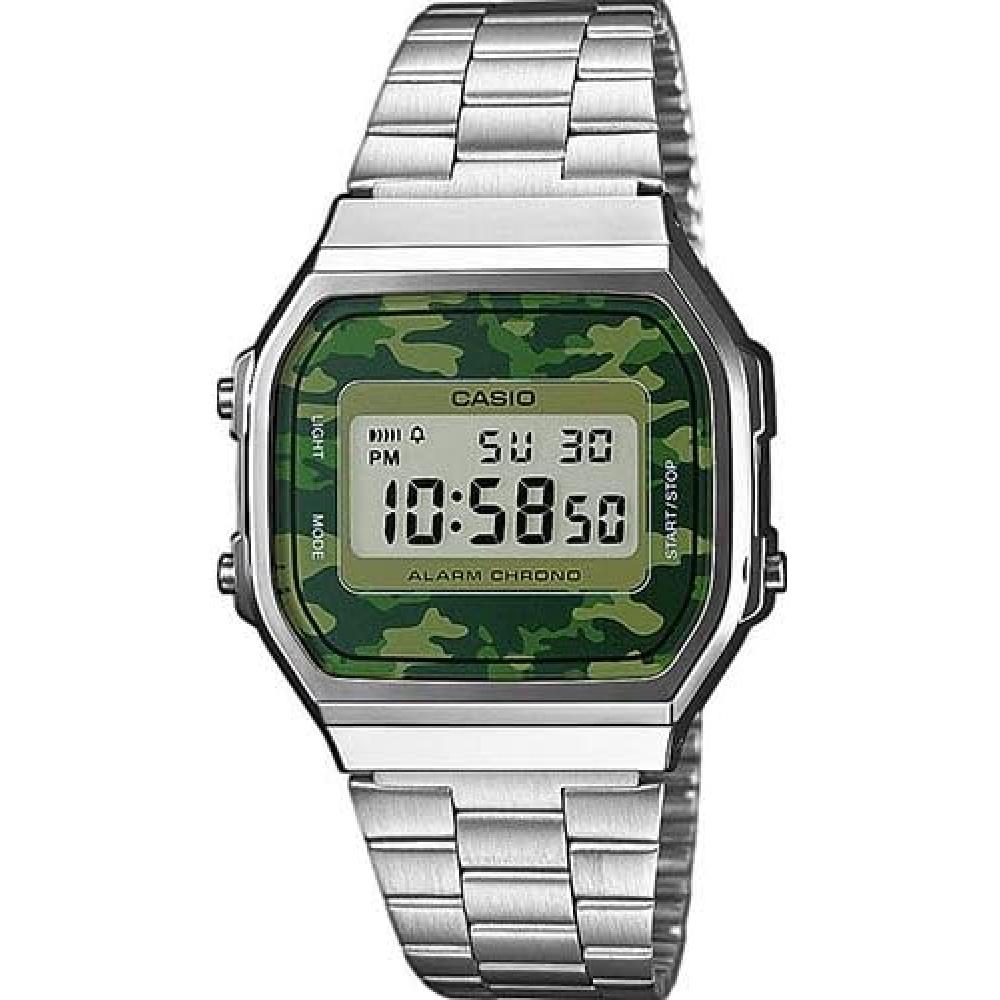 

[CaSio] CaSio Цифровые часы Стандарт A168wec 3 Мужские Женские Детские Серебряный X Зеленый Камуфляж Модель OverSeaS [Параллельный Импортный Продукт]
