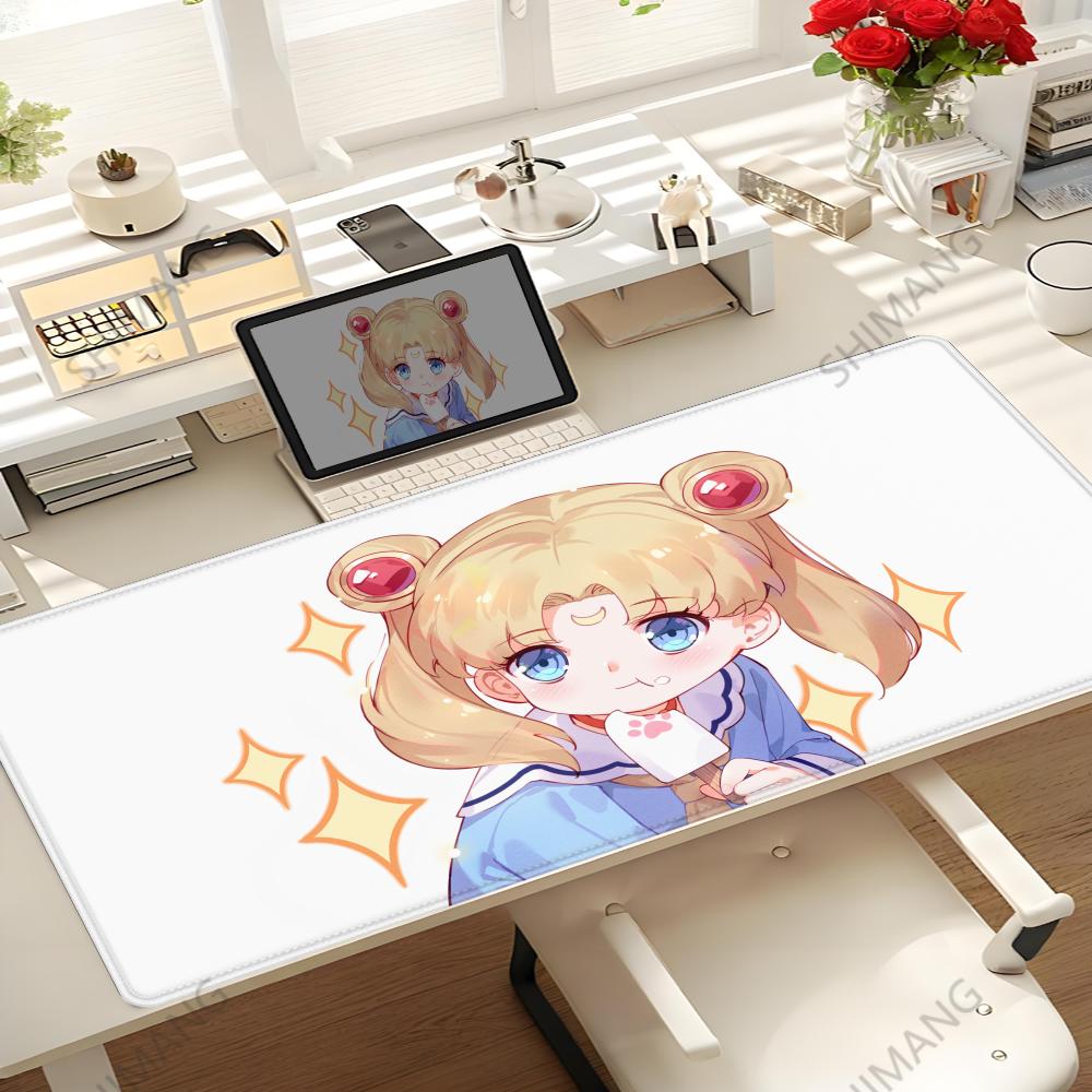 Anime Sailor Moon Mouse Pad Gaming Keyboard Accessories Mousepad Hd Print Xxl Size Kawaii Girl Nonslip Officer Desk Mat Laptop