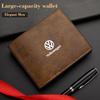 Men Wallet Car Logo Leather Coin Purse Personalised ID Card Holder For Volkswagen VW Golf 4 6 GTI Tiguan Passat B5 B6 B7 MK5 Pol HY3