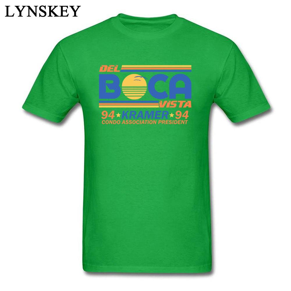 New Fun Seinfeld Del Boca Vista Kramer T Shirt Letter Printed Tee Shirts For Man Cotton Black Casual Shortsleeve Clothing