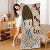 Y-Yoshitomo Nara Art Lovely Melancholy Microfiber Beach Towel Absorbent Quick Dry Soft Yoga Swimming Resort Mountain Climbing