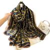 Luxury scarf women's temperament fashion shawl sunscreen new silk scarf long large size printing travel