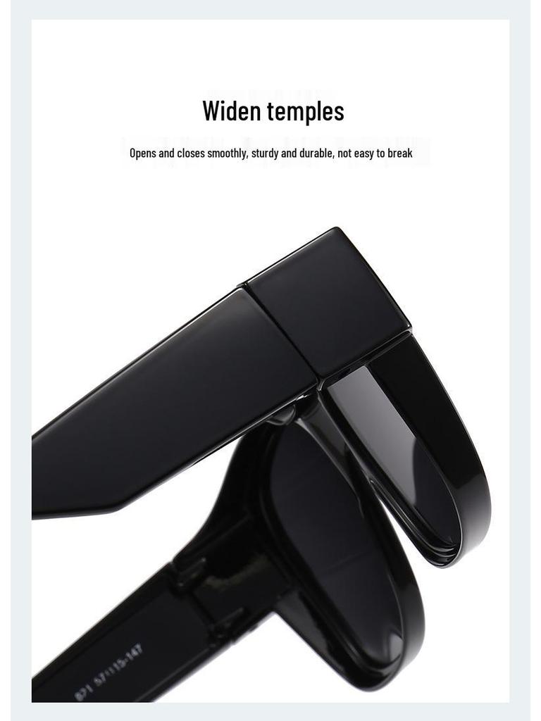 Luxury TR90 Square Frame Polarized Sunglasses - Unisex One-Piece, Dual-Use