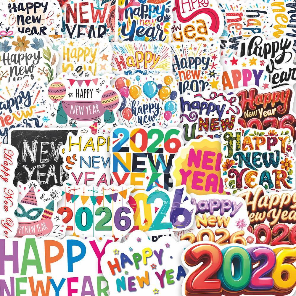50 Sheets New Year Festival Creative Children s Waterproof Notebook Stickers Gift Set B229