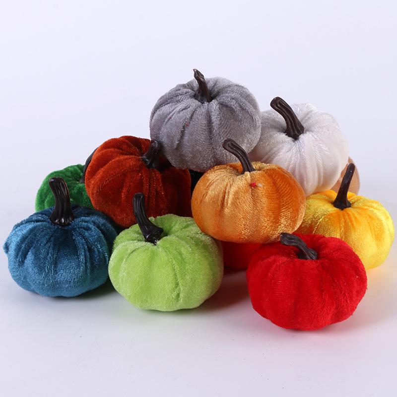 Thanksgiving Velvet Pumpkin Decoration - Table Ornament & Photography Prop