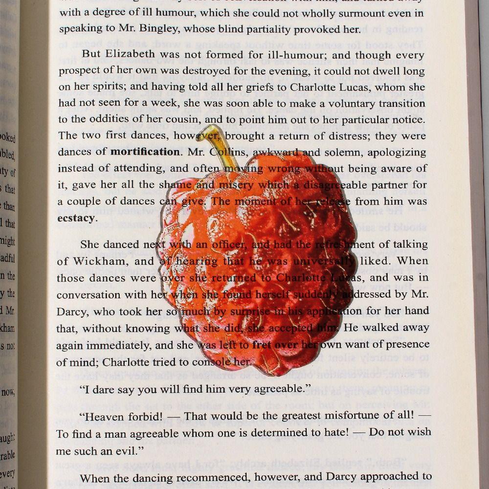 Durable Acrylic Bookmark Simulation Fruit Transparent Book Reading Marker Clear Book Pages Mark Tool Reading Gift