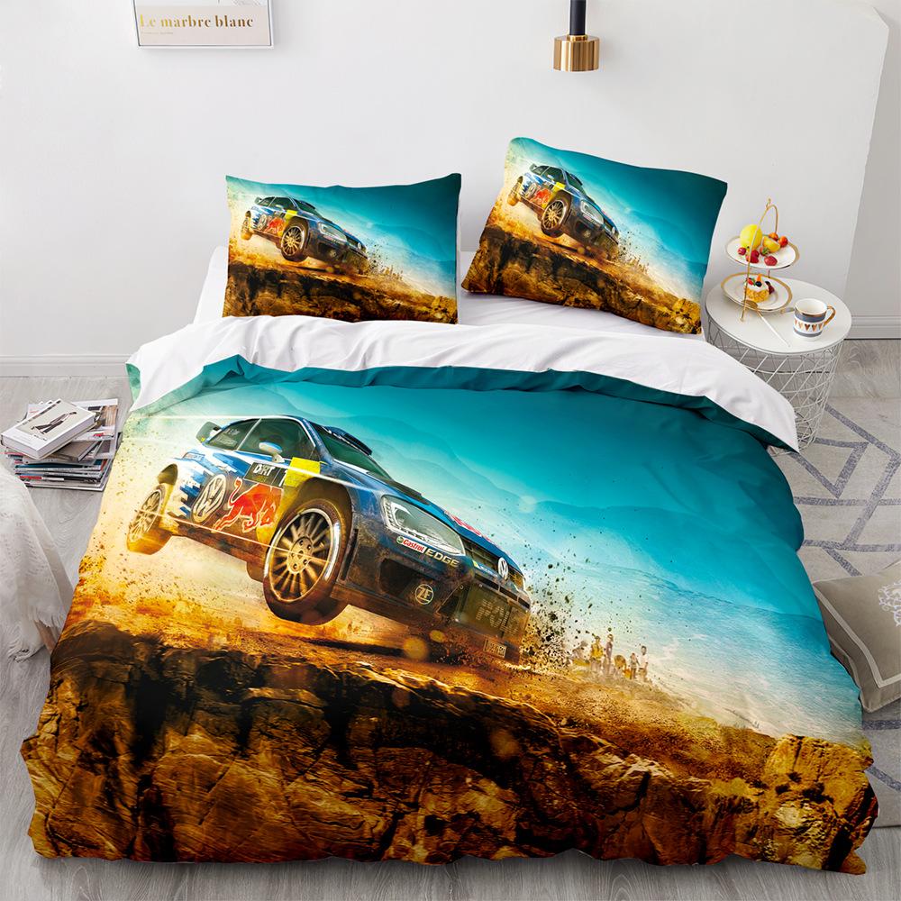 Sports Car Duvet Cover Sets Full Size,3 Piece Race Car Bedding Sets With Pillowcases For Teens Boys 2/3pcs Polyester Quilt Cover