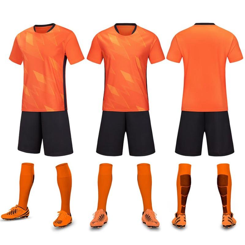 Football Jersey Set Men'S Game Sports Jersey Adult Primary School Students Children'S Training Jersey Short-Sleeved Jersey Quick-Drying