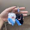 2pcs Zinc Zinc Alloy Angry Cat Keychains Mini Bag Charm Portable Plush Animal Key Ring  Kids