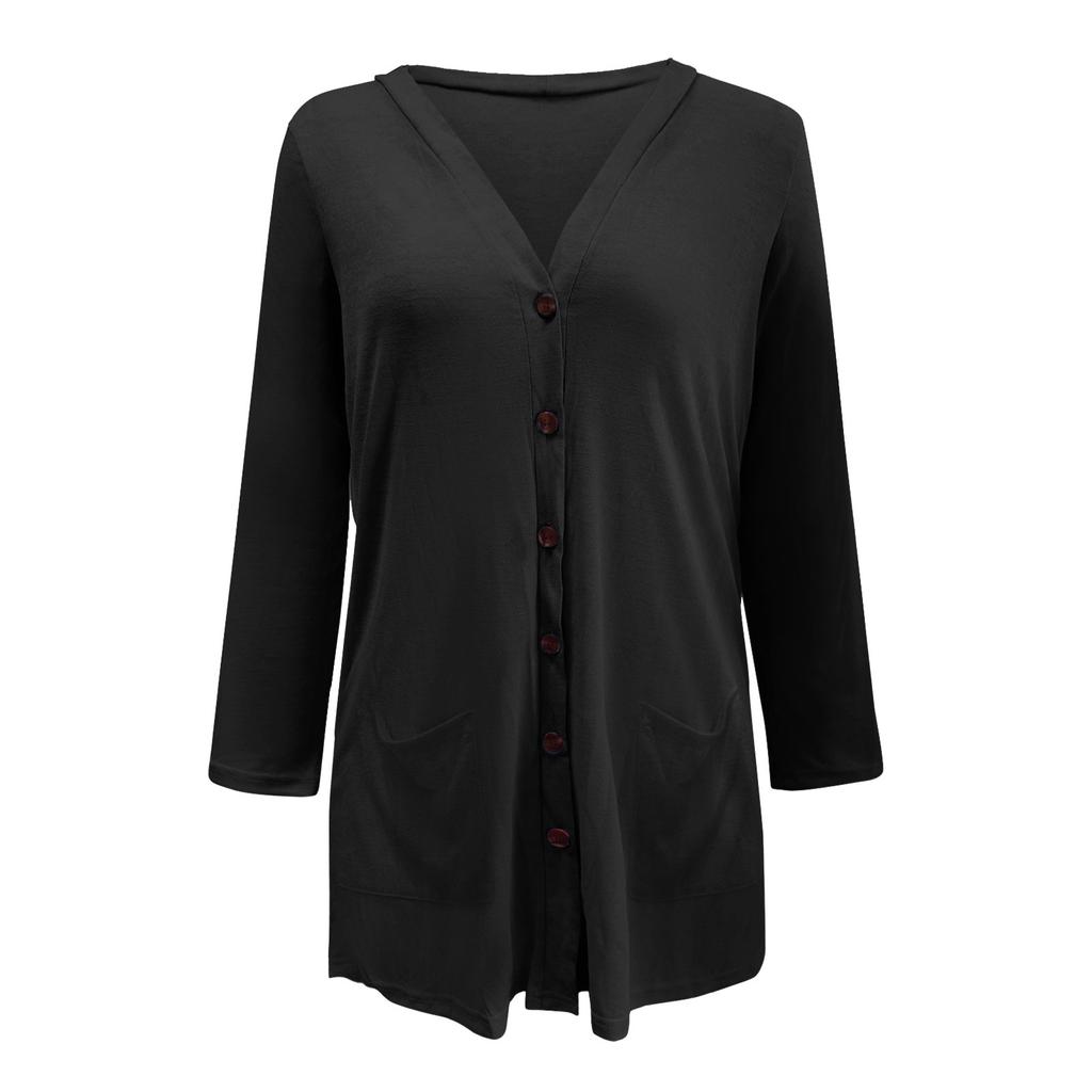 Women's Open Front Lightweight Cardigan Long Sleeve Button Down Loose Outwear