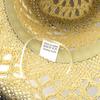 Unisex Gradient Hollow Woven Cowboy Straw Hat Breathable Wide Brim Sun Protection Outdoor Travel Beach Cap