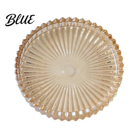 Decorative Candle Holder Pillar Tray Round Glass Modern Home Decor Dish