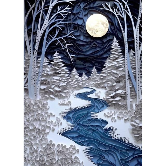 Paper Quilling Visual Effects Landscape Prints Poster Canvas Painting Modern Wall Art Picture For Living Room Bedroom Home Decor