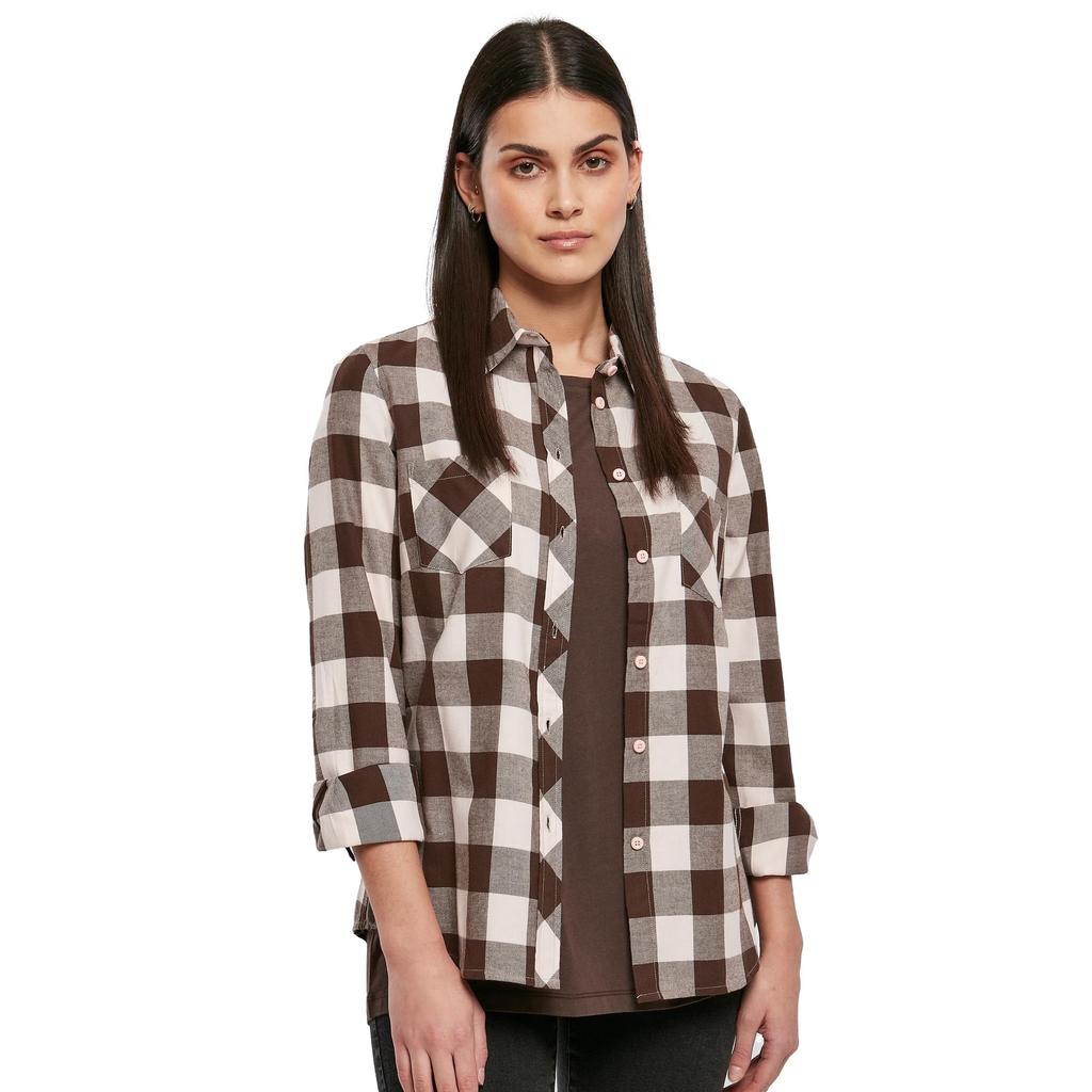 Urban Classics Womens/Ladies Checked Flannel Turned Up Cuff Shirt
