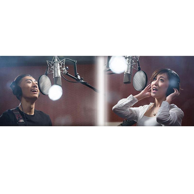 Double Layer Studio Microphone Flexible Wind Screen Sound Filter For Broadcast
