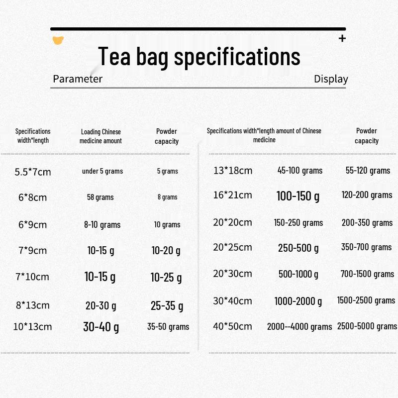 Disposable Non-Woven Tea and Spice Filter Bags