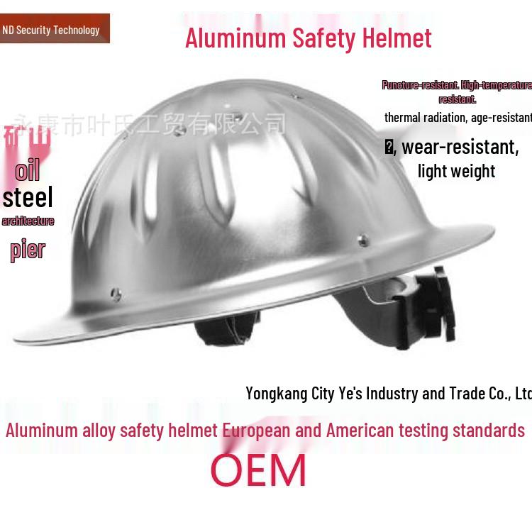 Export-Grade Aluminum Alloy Safety Helmet for Construction and Mining - Meets European and American Standards