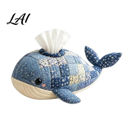 Decorative Tissue Container DIY Box Top Opening Soft Fabric Cover Marine Animal E