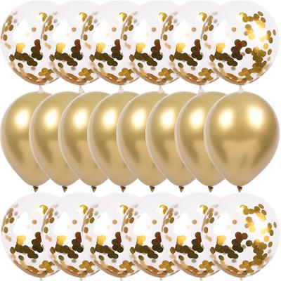 20pcs Gold Confetti Balloons Set Metallic Chrome Ballon Birthday Party Wedding Decoration Anniversary Baby Shower Balloon