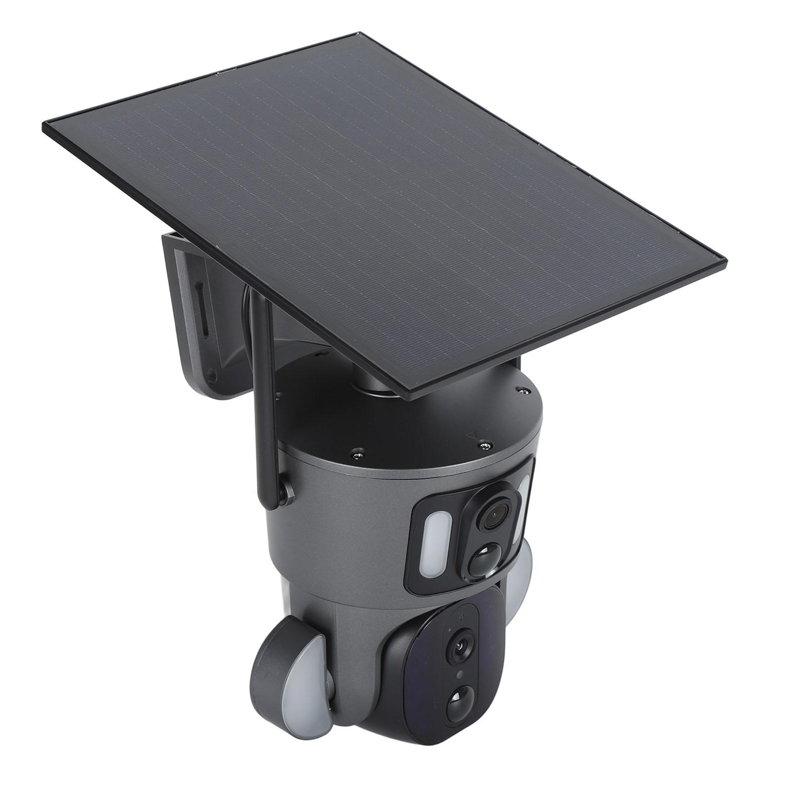 

Solar Security Camera Dual Lens PIR Human Detection Full Color Night Vision 360 degrees Wide Angle Outdoor