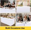 Spandex Tablecloth, Elastic Fitted Stretch Tablecloth for 6FT Rectangle Tables, Washable Table Cover Skirt for Wedding, Parties