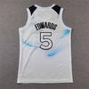 Kinder Timberwolves #5 Edwards City Edition Weiß Basketballtrikot