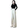 Off-white chenille wide-leg pants women's new autumn and winter fleece windproof pants winter casual corduroy pants