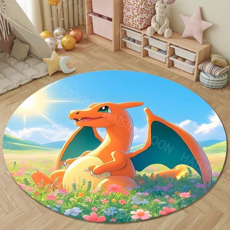 1PC Multi-Scene Carpet P0kemon Charizard Round Rug for Bedroom Area Floor Mats Kids Room Bath Chair Mats Living Room Home Decor