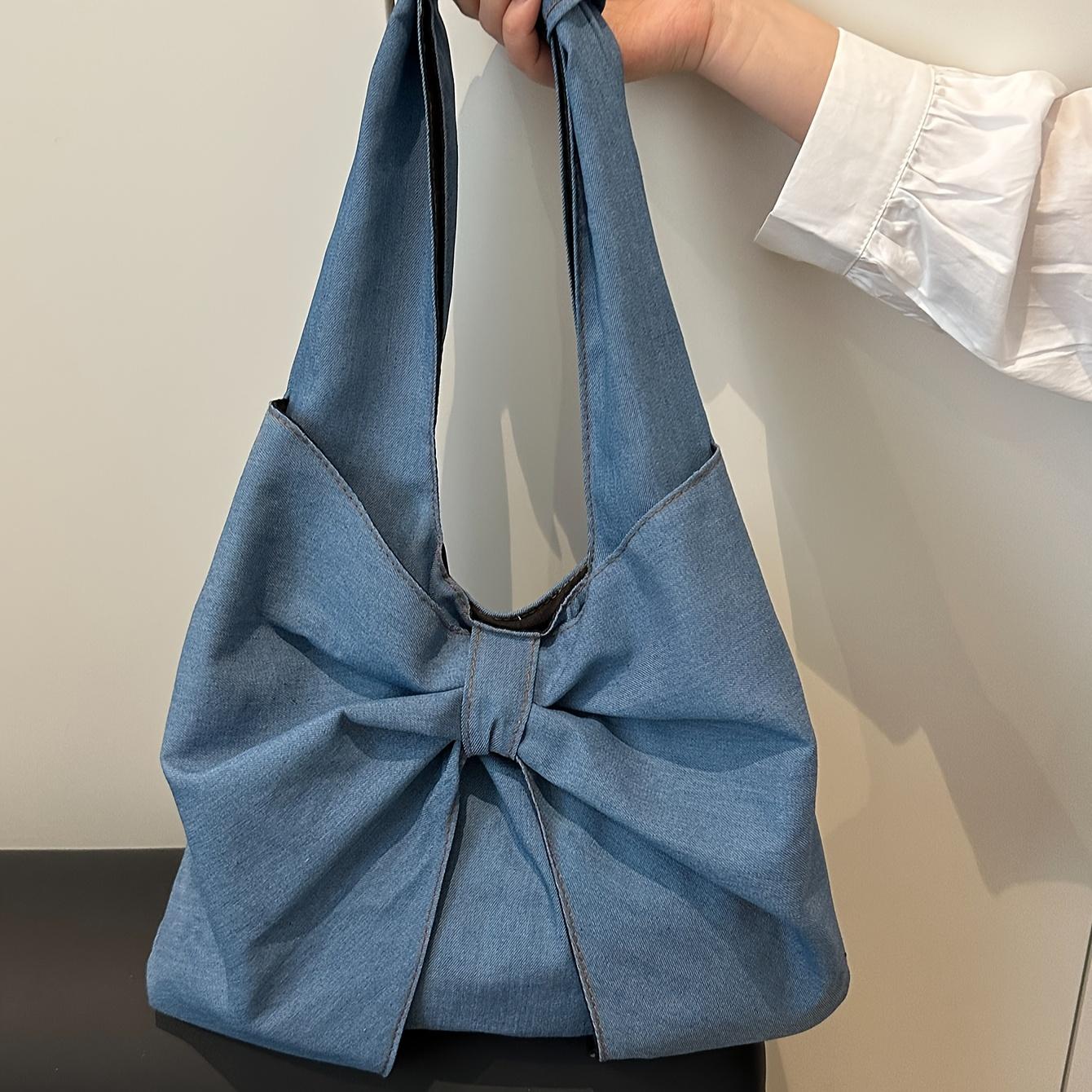 

Women s Bowtie Shoulder Bag Fashion Simple Handbag синий