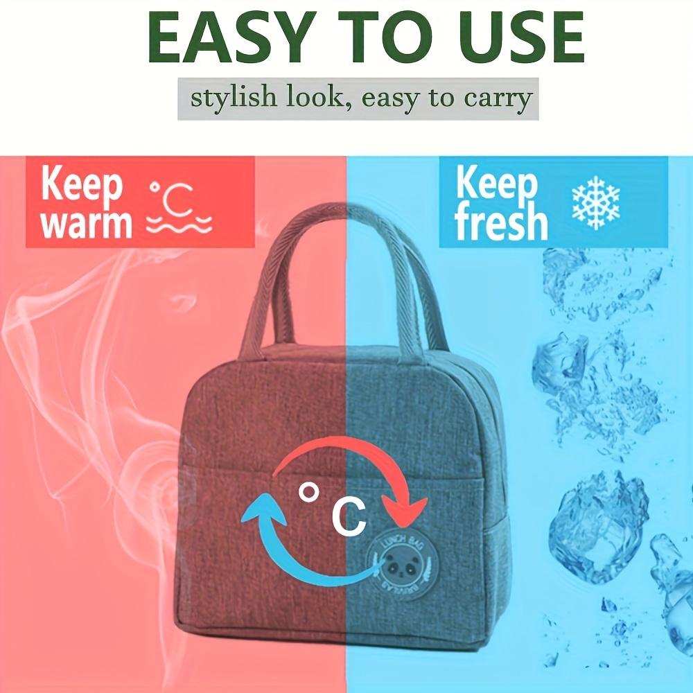 Insulated Leak Proof Lunch Bag with Strawberry White Design Durable Oxford Fabric Non Food Contact, Lunch Bag Insulated