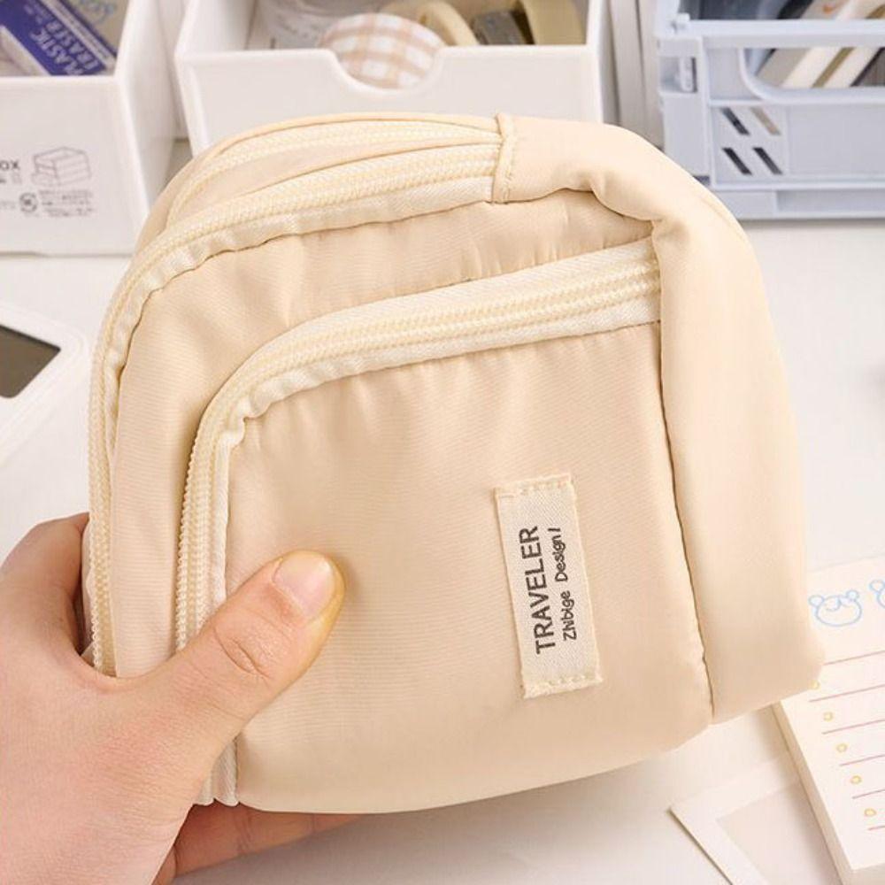 Multi-layer Pen Case Large-capacity Desk Organizer Storage Pouch Pencil Bag Makeup Organizer