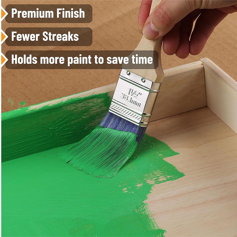 6-Piece Angled Paint Brush Set for Watercolor and Latex Paint - Art and Home Cleaning Tools