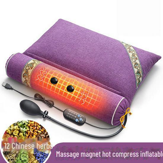 

Подушка для массажа и компресса с подогревом и полынью для сна и поддержки шеи 52X38X11