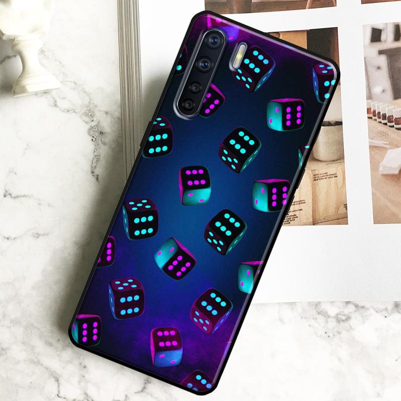 Dices Poker Casino Case For Oppo A98 A78 A18 A38 A58 A40 A60 A80 A16 A76 A96 A17 A77 A74 A94 A54 A57S A15 Cover