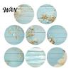 Non-slip Cup Coasters 8PCS Coasters, Colorful Wood with Non-Slip Heat Insulation Set Waterproof Drink Holder, for Home Office Dining Table Decorative