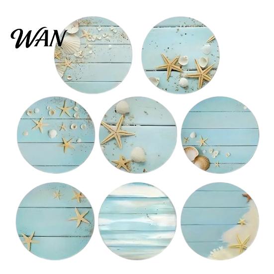 Non-slip Cup Coasters 8PCS Coasters, Colorful Wood with Non-Slip Heat Insulation Set Waterproof Drink Holder, for Home Office Dining Table Decorative