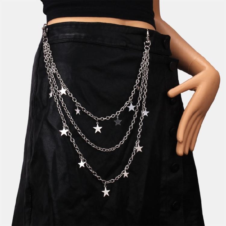 2000s Charm Pedant Chain Metal Body Chain Waist Chain for Women Girl Waist Chain