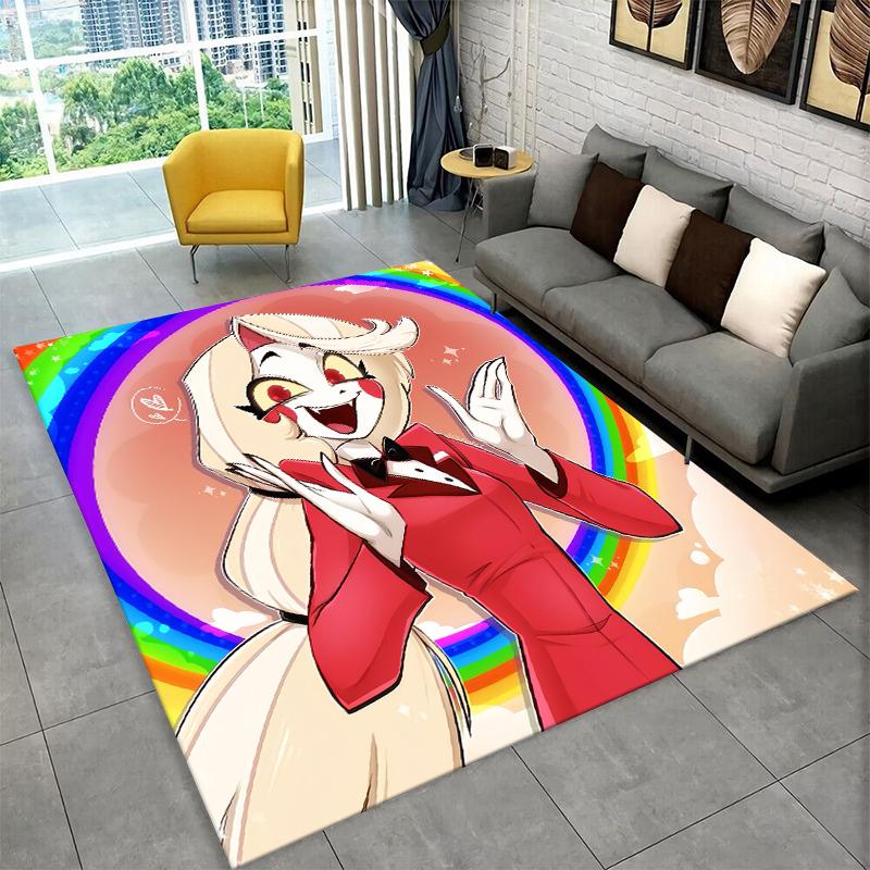 3D Cartoon H-Hazbin Hotel Charlie Carpet Rug for Playroom Bedroom Living Room Sofa Home Decor,kid Area Rug Non-slip Floor Mat