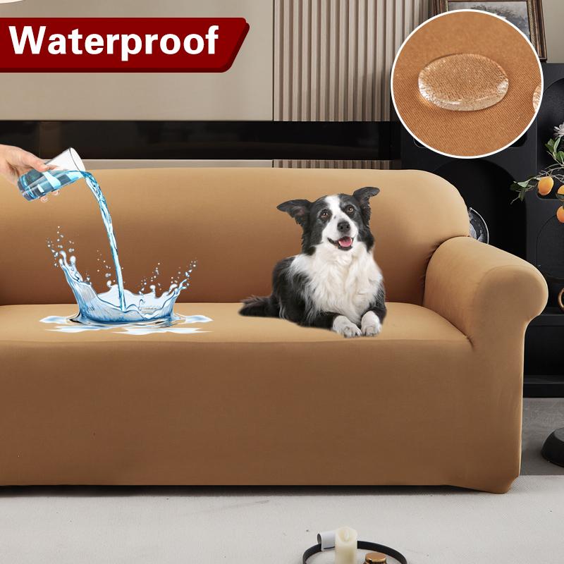 Housse de canapé extensible résistante à l'eau 1/2/3/4 places Housse de canapé en forme de L Housse de canapé universelle Protection de meubles Housse 1 pièce