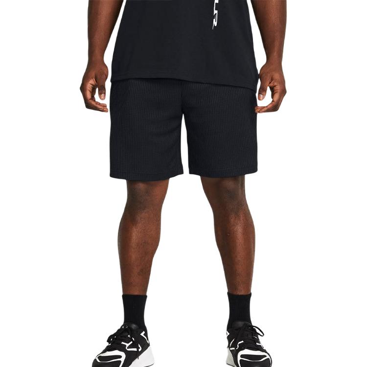 Under Armour UA Rival Solid Logo Straight Leg Casual Shorts Men Shorts Black 1383107-001