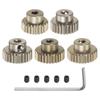 Uxcell 48P Pinion Gear Set, 3.175mm (18") Shaft, 23T, 24T, 25T, 26T, 27T, Aluminum Alloy Motor Gear with Step for 110 RC Car (5 Pieces)