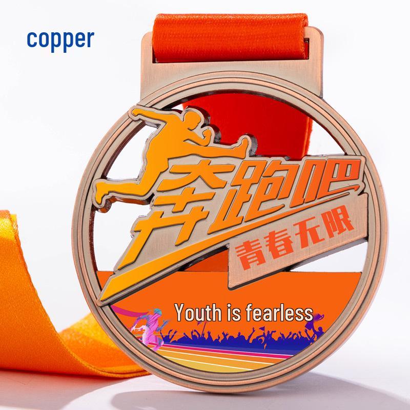 Custom Gold Marathon Champion Medal for City Race